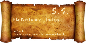 Stefanidesz Ibolya névjegykártya
